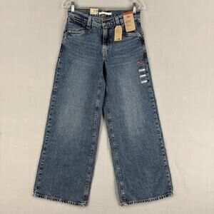Levis 94 Baggy Wide Leg Jeans Womens 25x31 Medium Blue Wash Mid Rise Relaxed